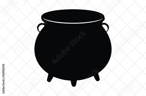 illustration of a cauldron silhouette, cauldron vector illustration, cauldron silhouette, Halloween silhouette isolated vector Illustration, png, cauldron icon