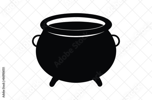 illustration of a cauldron silhouette, cauldron vector illustration, cauldron silhouette, Halloween silhouette isolated vector Illustration, png, cauldron icon