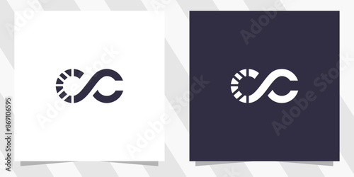 Fotografie letter cc logo design vector