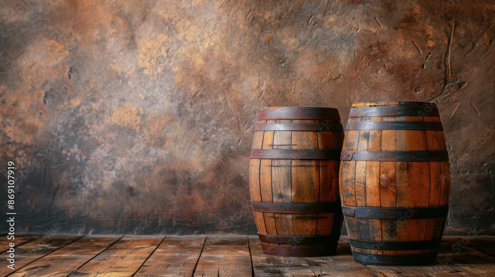 The Wooden Barrels in Cellar The Wooden Barrels in Cellar