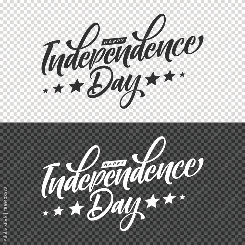 Obraz premium independence day lettering clipart element design