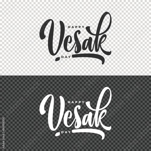 happy vesak lettering clipart element design