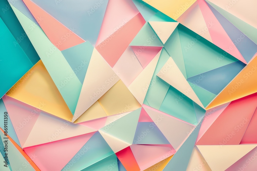 A vibrant abstract painting featuring a multitude of colors and geometric patterns, Abstract geometric patterns in pastel colors A vibrant abstract painting featuring a multitude of colors and geometric patterns, Abstract geometric patterns in pastel colors