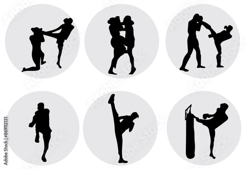 kick boxer silhouette