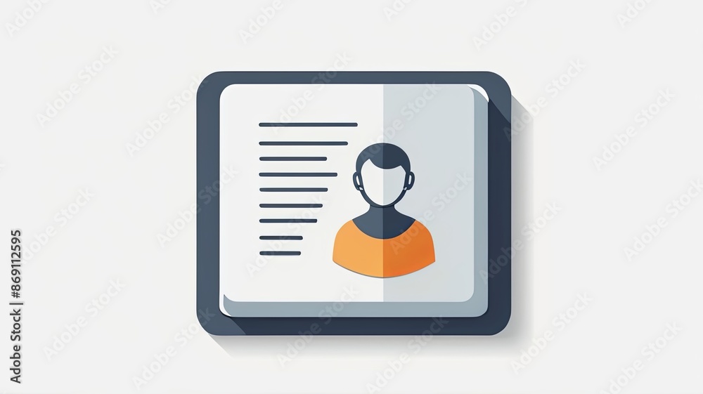Simple icon for profile document Simple icon for profile document