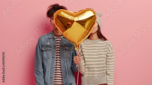 The couple with golden heart photo