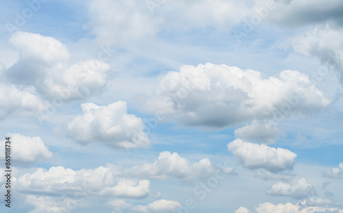 sky landscape white fluffy clouds sunlight backround blue light freedom
