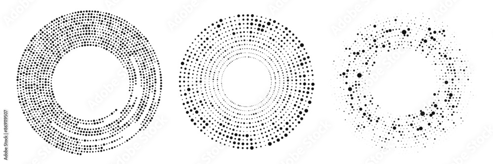 Set of circle halftone dotted backgrounds Set of circle halftone dotted backgrounds