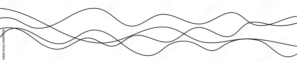 Fototapeta premium Thin curved wavy lines