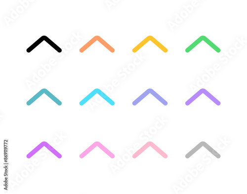Vector single arrow chevron up icon. Black, white background. Perfect for app and web interfaces, infographics, presentations, marketing, etc.