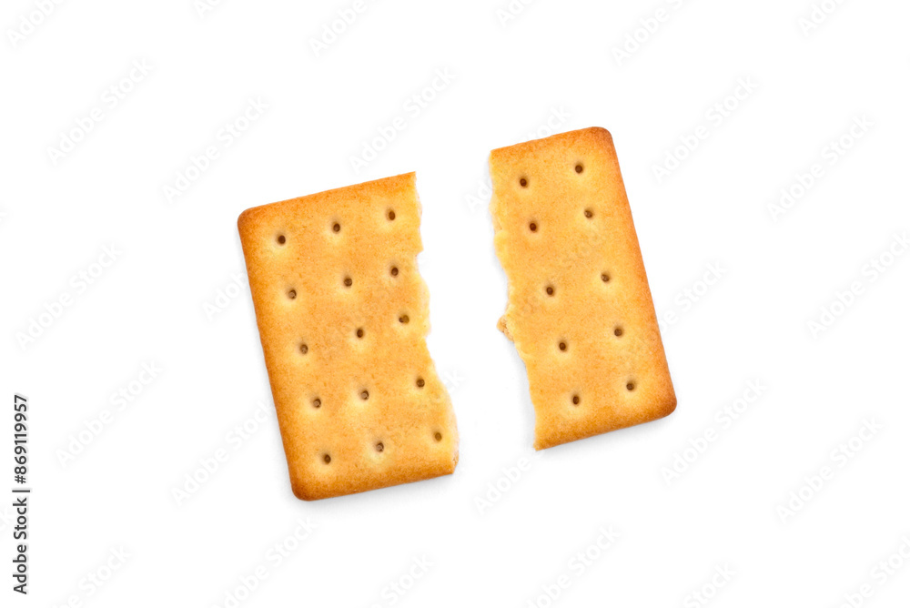 Salty cracker with cheese isolated on white background. Salty cracker with cheese isolated on white background.