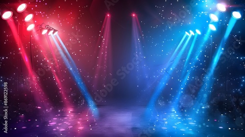 Dramatic Versus VS Screen Banner with Spotlights and Neon Beams for Battle or Comparison