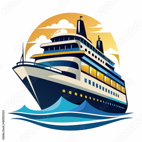 A cruise ship vector illustration