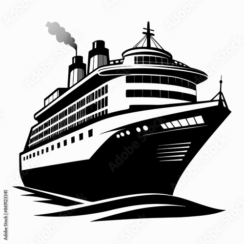 A cruise ship vector illustration