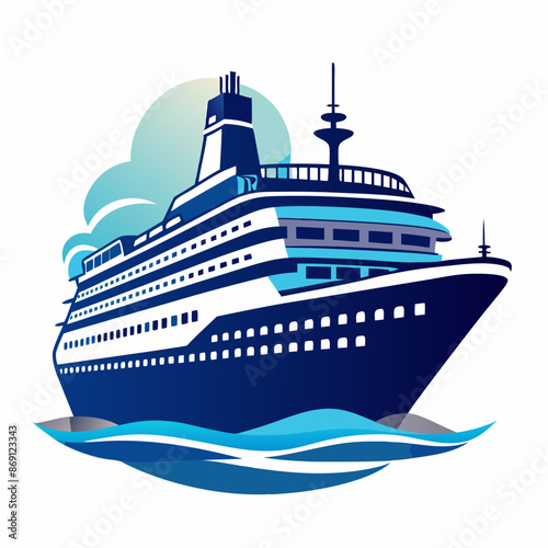 A cruise ship vector illustration