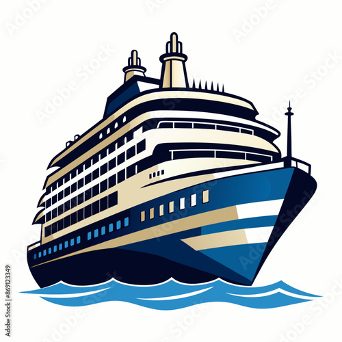 A cruise ship vector illustration