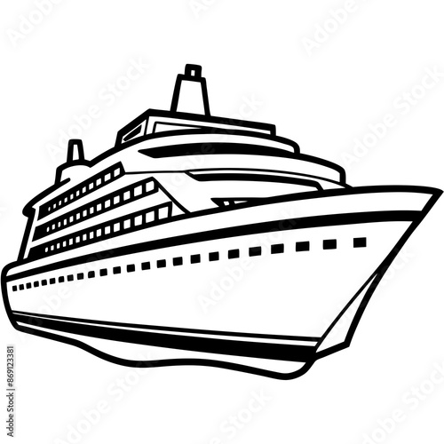 A cruise ship vector illustration