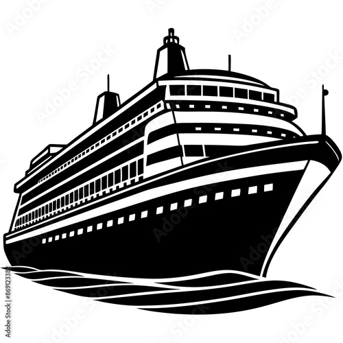 A cruise ship vector illustration