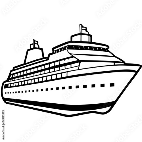 A cruise ship vector illustration