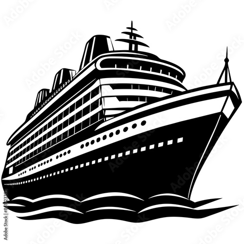 A cruise ship vector illustration