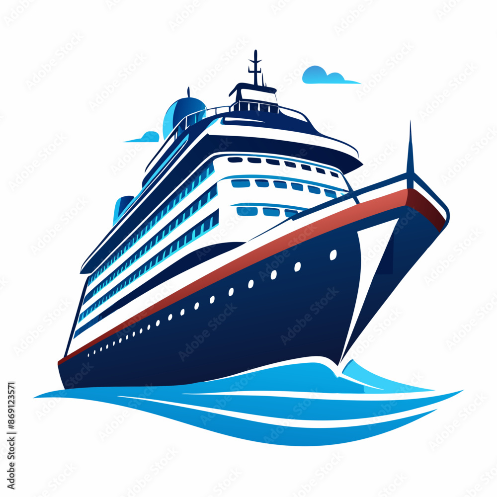 A cruise ship vector illustration