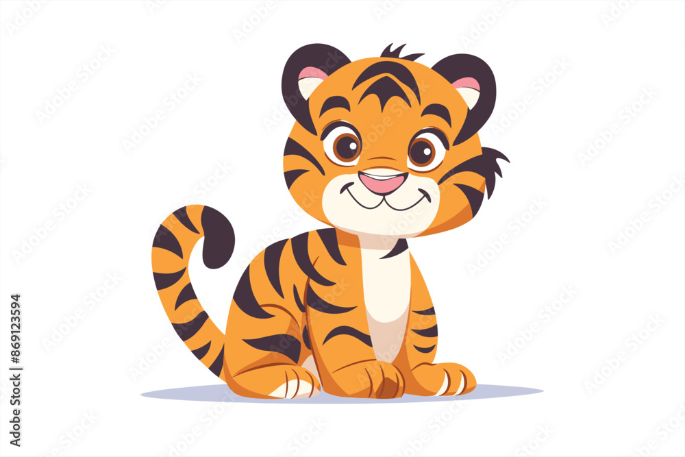 cute tiger cartoon posing, isolated on a white background. Cute tiger standing pose isolated on white background. Flat style funny vector illustration. Tiger character in flat style. cute tiger cartoon posing, isolated on a white background. Cute tiger standing pose isolated on white background. Flat style funny vector illustration. Tiger character in flat style.