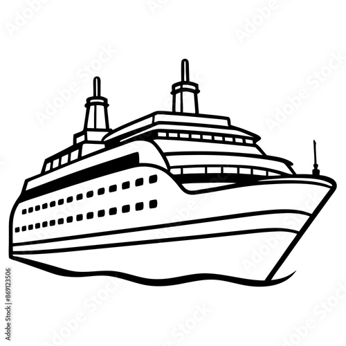 A cruise ship vector illustration