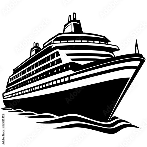 A cruise ship vector illustration
