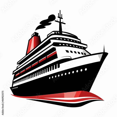 A cruise ship vector illustration