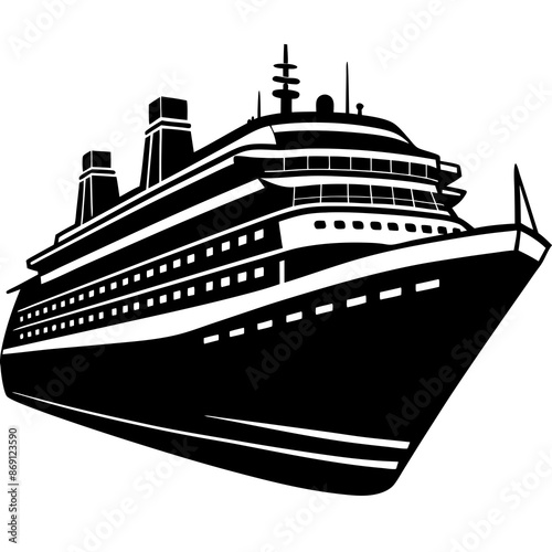 A cruise ship vector illustration