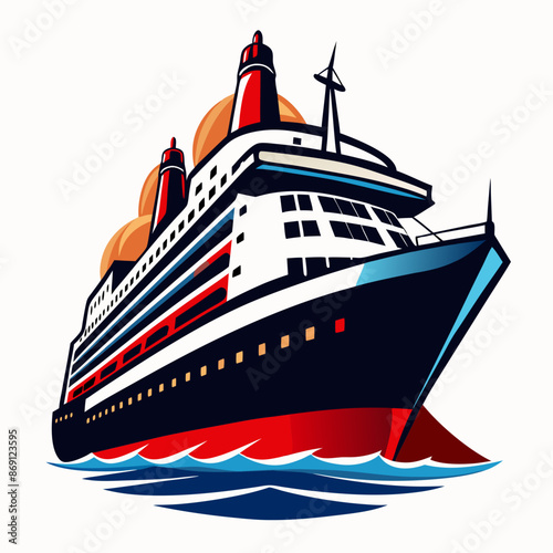 A cruise ship vector illustration