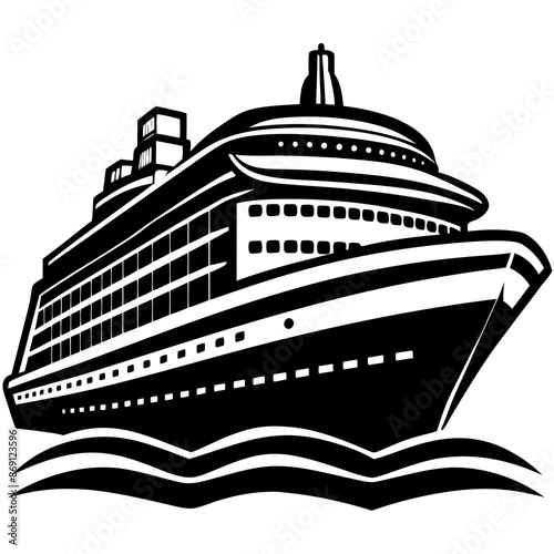 A cruise ship vector illustration
