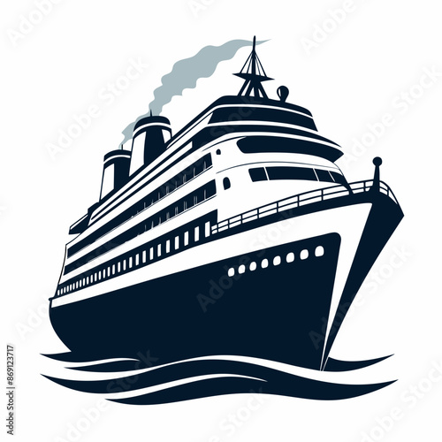 A cruise ship vector illustration