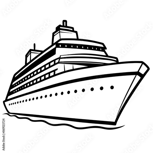 A cruise ship vector illustration
