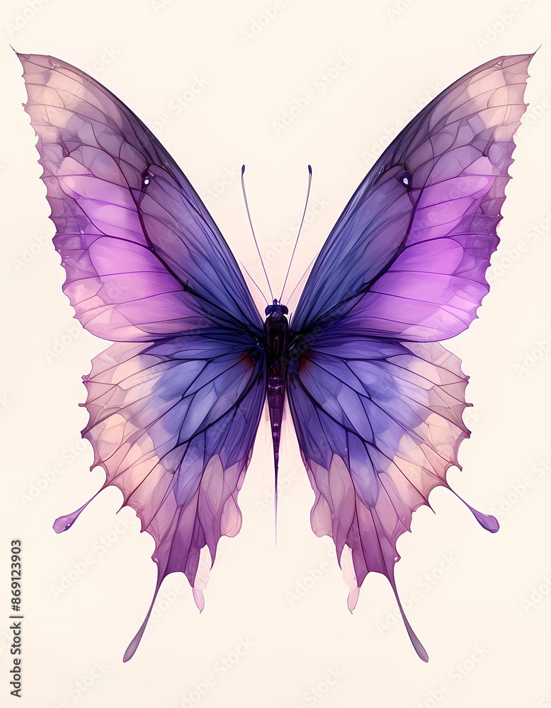 Fototapeta premium Purple watercolor butterfly