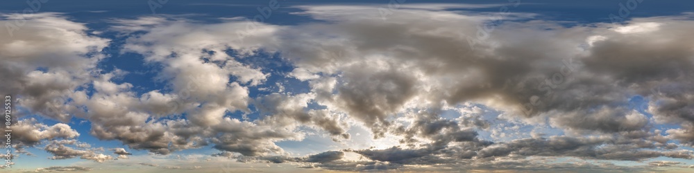 cloudy blue evening sky 360 hdri panorama with zenith and beautiful clouds before sunset for use in 3d graphics as sky dome or edit drone shot as sky replacement cloudy blue evening sky 360 hdri panorama with zenith and beautiful clouds before sunset for use in 3d graphics as sky dome or edit drone shot as sky replacement