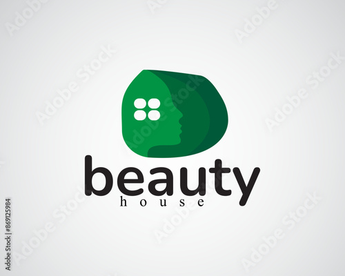 creative face that blends with the house logo for salon ,home beauty and others