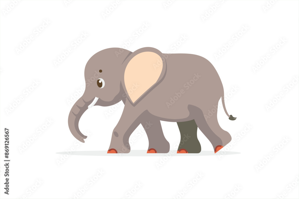 cute elephant cartoon walking, isolated on a white background, Flat style cartoon vector illustration. cute elephant walking happy. isolated cartoon animal illustration. Flat Logo of Vector Elephant. cute elephant cartoon walking, isolated on a white background, Flat style cartoon vector illustration. cute elephant walking happy. isolated cartoon animal illustration. Flat Logo of Vector Elephant.