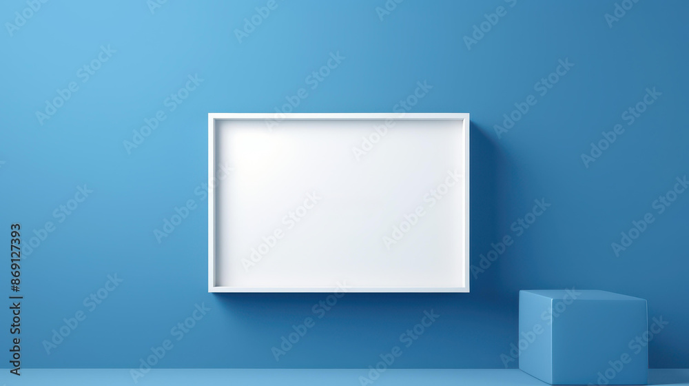 Modern illustration of a quotation box on blue background with a white frame. Modern illustration of a quotation box on blue background with a white frame.