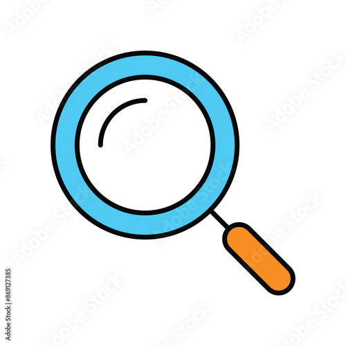 magnifying class icon with white background vector stock illustration