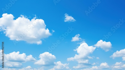 Fototapeta Naklejka Na Ścianę i Meble -  Mesmerizing bright blue clouds floating in a clear sky.