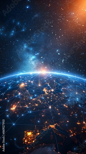 Digital Global Communication Network and Connectivity on Earth from Outer Space
