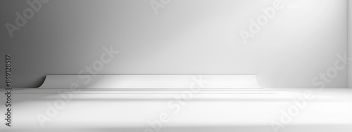 Wallpaper Mural  A bed situated in a room with a white wall, illuminated by a light atop one wall Torontodigital.ca