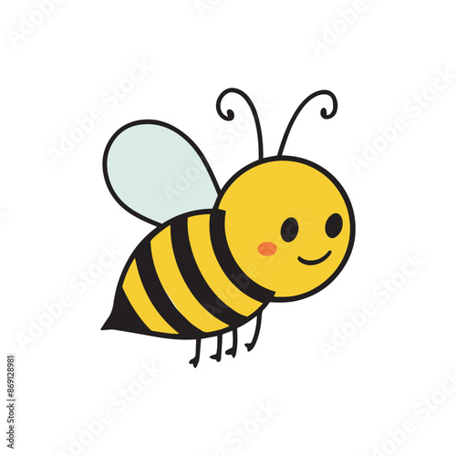 Bee silhouette. Hand drawn vector illustration. isolated on white background.