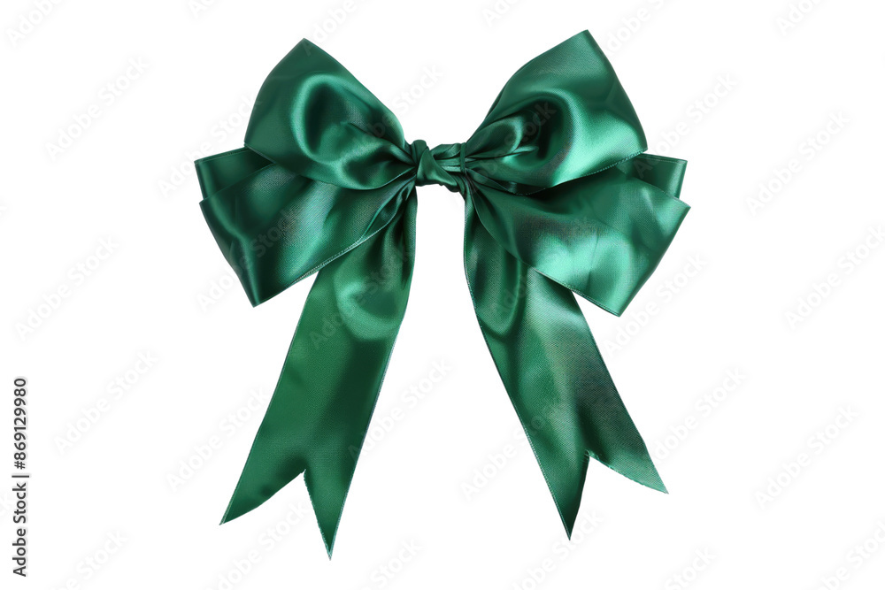 Green bow tie isolated on transparent background