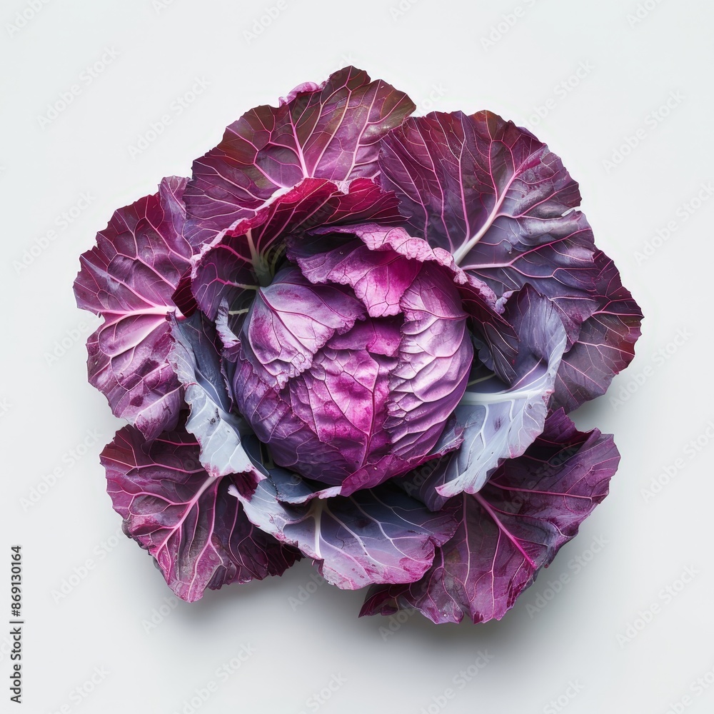 Obraz premium Red Cabbage on White Background.