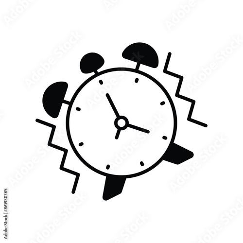 alarm clock icon with white background vector stock illustration
