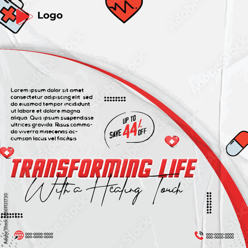 Healthcare consultant banner or square flyer for social media post template design | Healthcare social media post flyer and web banner template | Healthcare prevention banner or square flyer for post