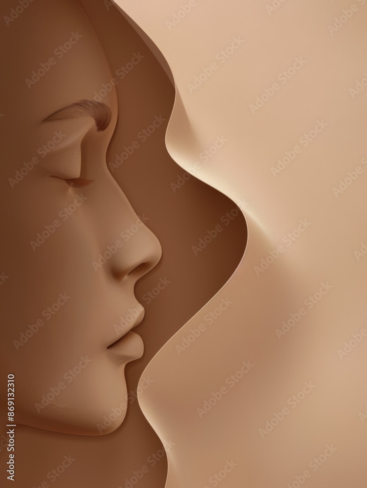 Graceful silhouette of a female face Graceful silhouette of a female face
