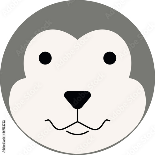 Siberian husky dog head icon